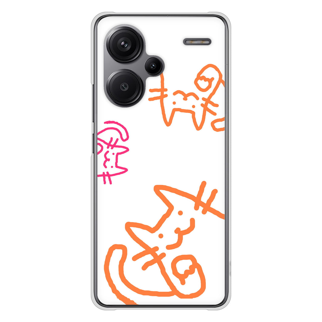 Xiaomi Redmi Note 13 Pro+ 1098 手まねきする3匹のネコ ハードケース 背面印刷