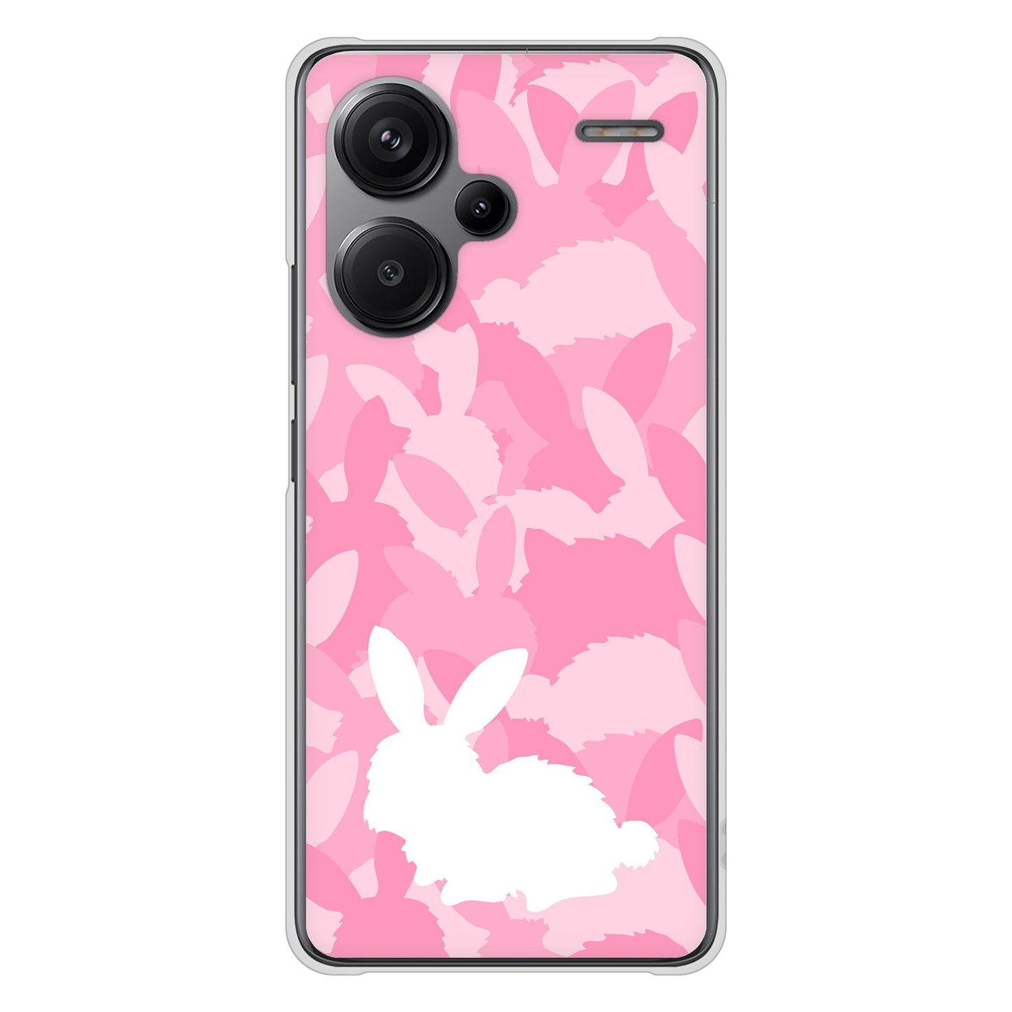 Xiaomi Redmi Note 13 Pro+ むかいあぐる うさぎ迷彩風 ハードケース 背面印刷