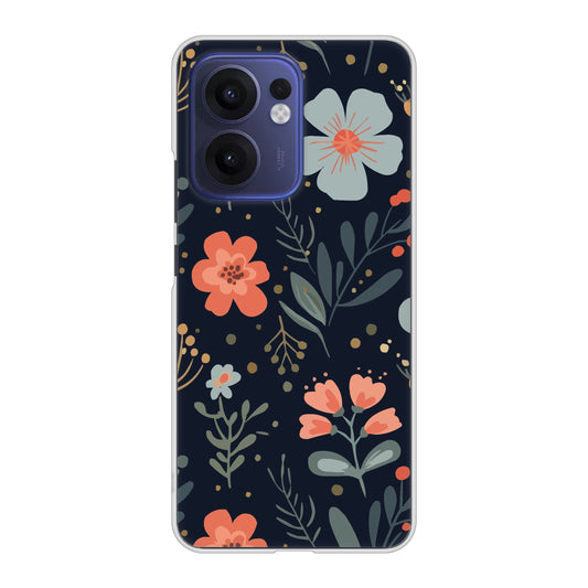 OPPO Reno13 A OPG05 UQ mobile 高画質仕上げ 背面印刷 ハードケース北欧風花柄