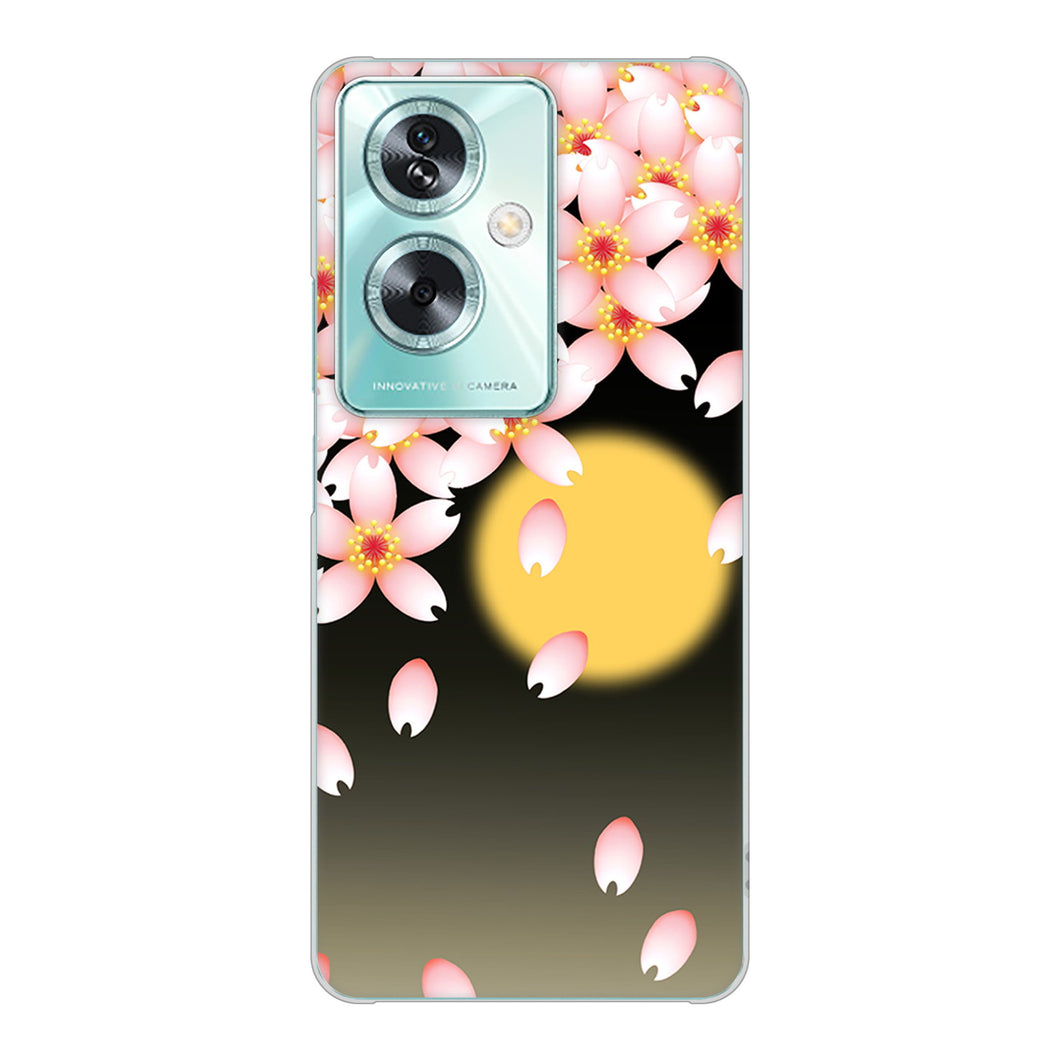 OPPO A79 5G 136 満月と夜桜 ハードケース 背面印刷