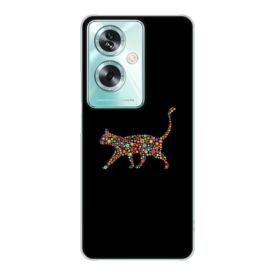 OPPO A79 5G 406 カラフルキャット ハードケース 背面印刷