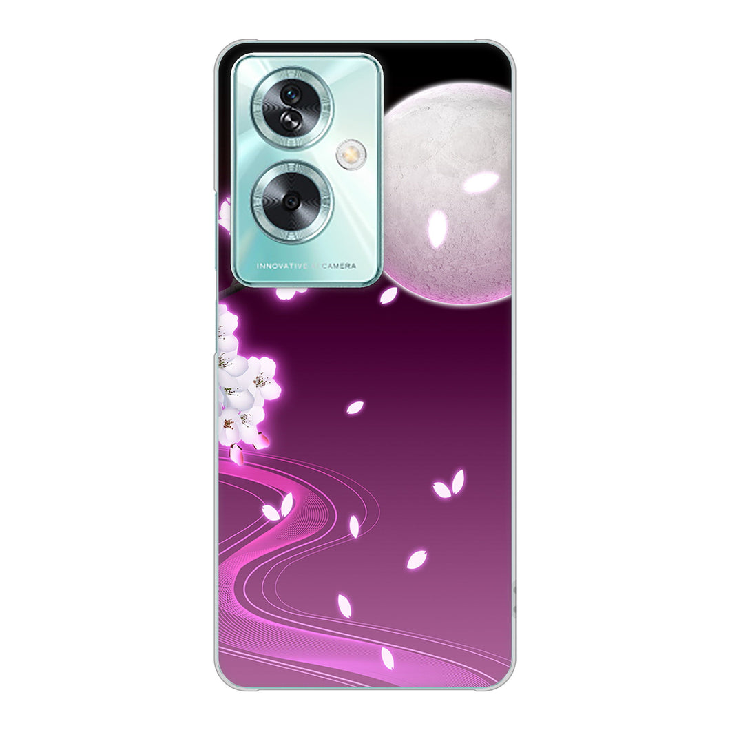OPPO A79 5G 1223 紫に染まる月と桜 ハードケース 背面印刷