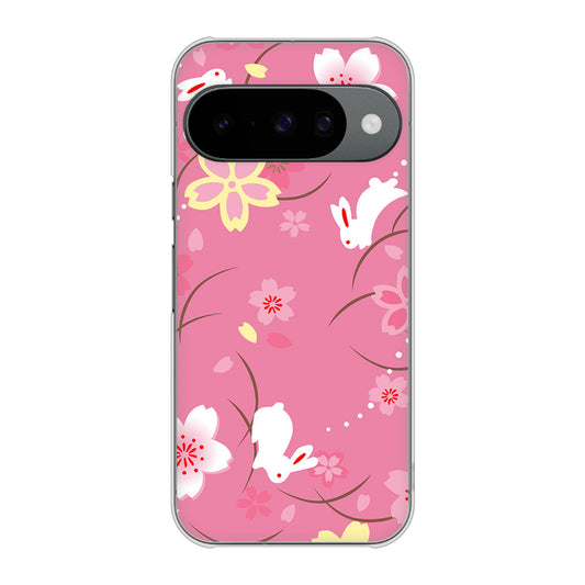 Google Pixel 10 149 桜と白うさぎ ハードケース 背面印刷