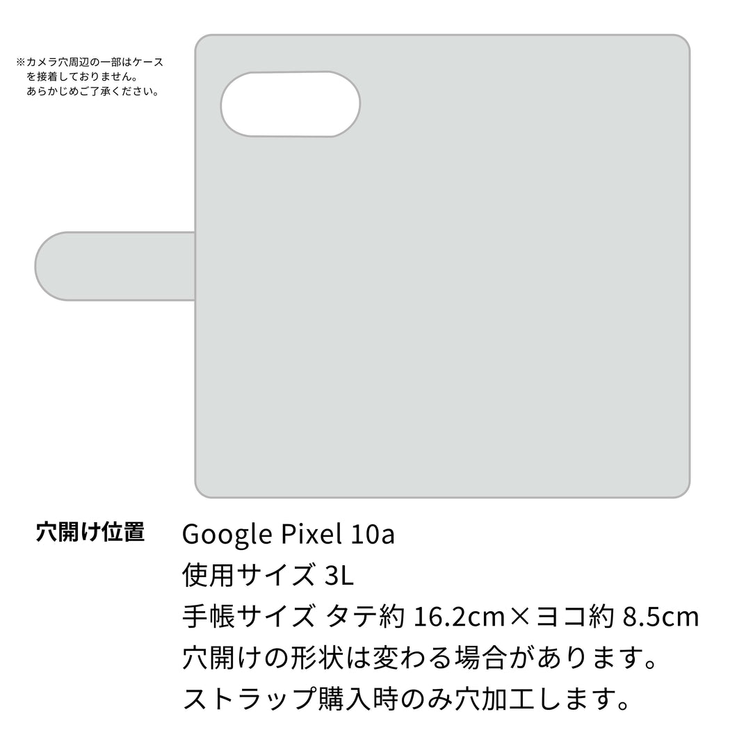 Google Pixel 10a 水玉帆布×本革仕立て 手帳型ケース 耐衝撃