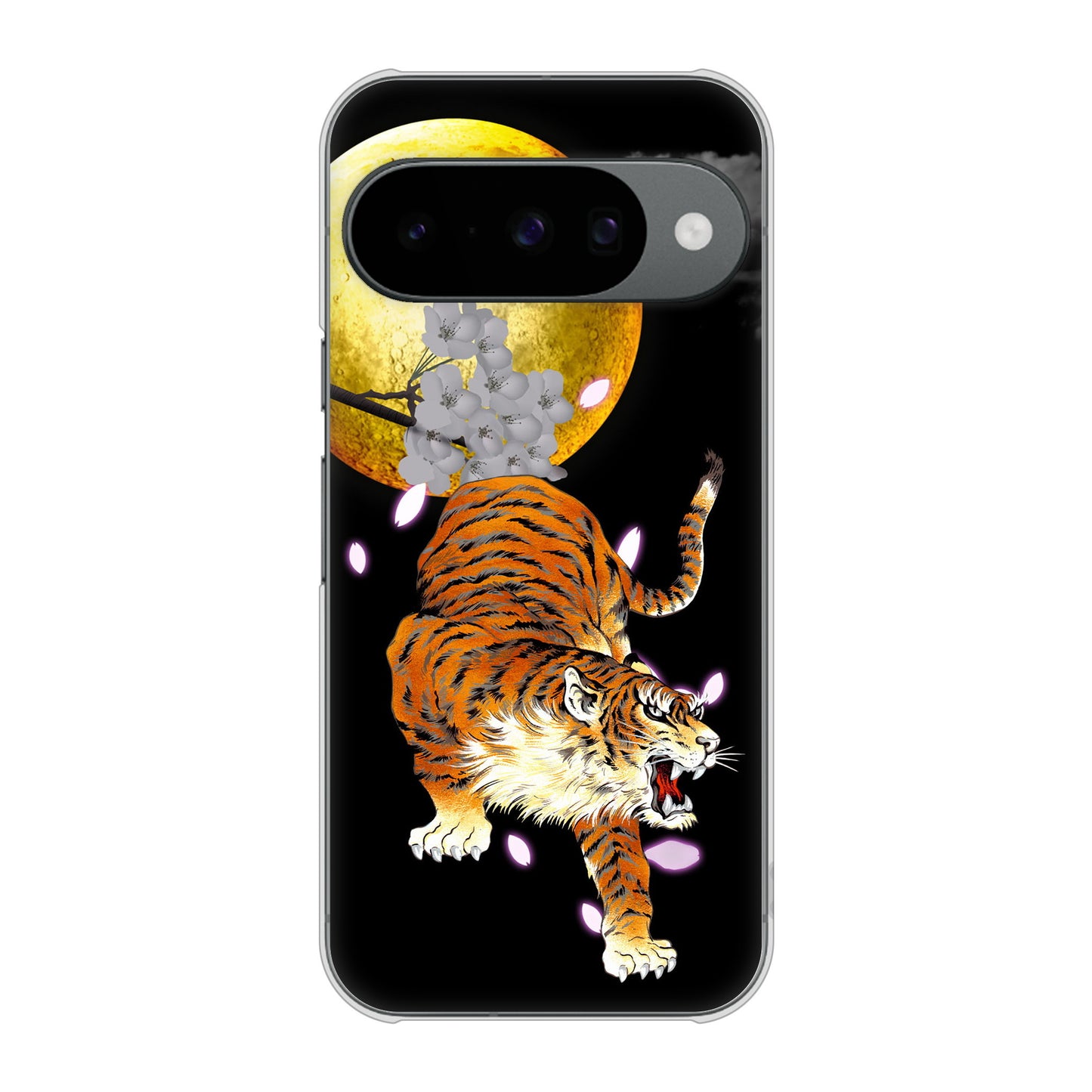 Google Pixel 10 Pro 月とタイガー ハードケース 背面印刷