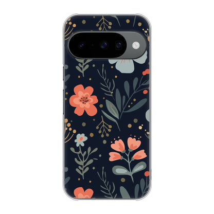 Google Pixel 10 Pro 北欧風花柄 ハードケース 背面印刷