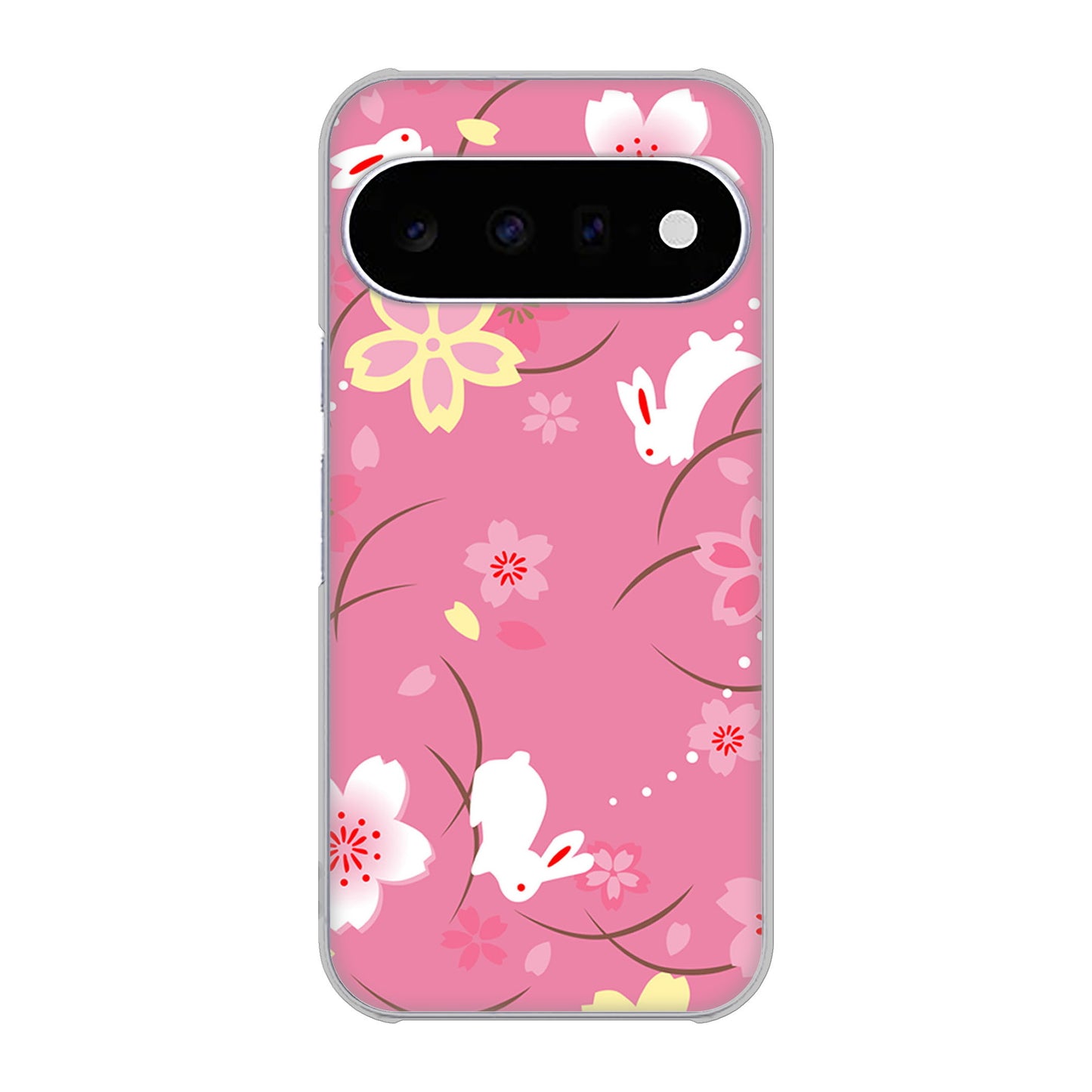 Google Pixel 11 149 桜と白うさぎ ハードケース 背面印刷