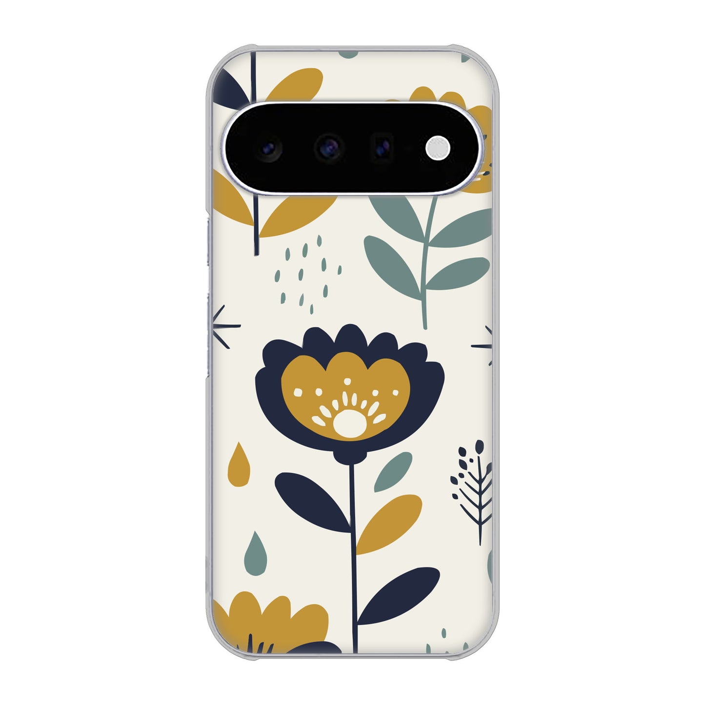 Google Pixel 11 北欧風花柄 ハードケース 背面印刷