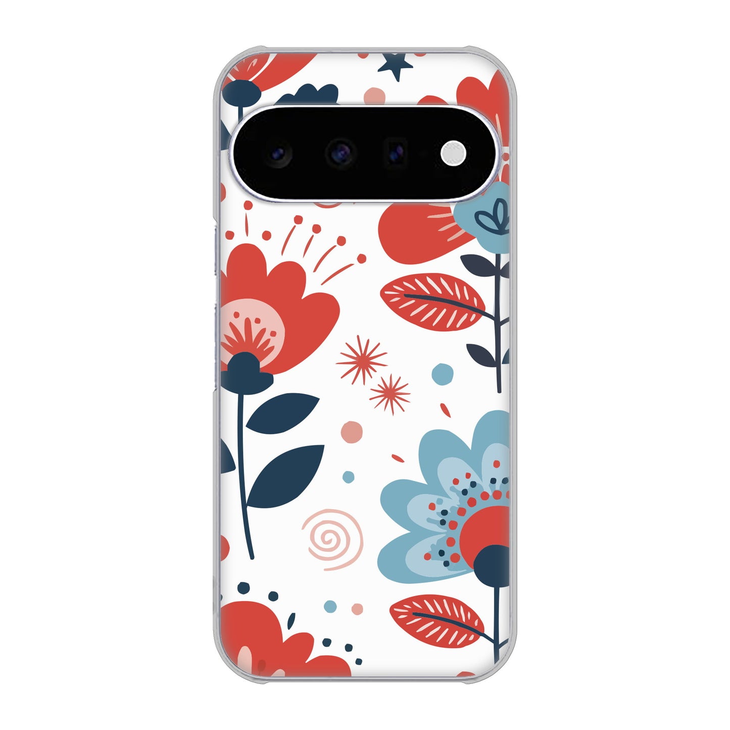 Google Pixel 11 北欧風花柄 ハードケース 背面印刷