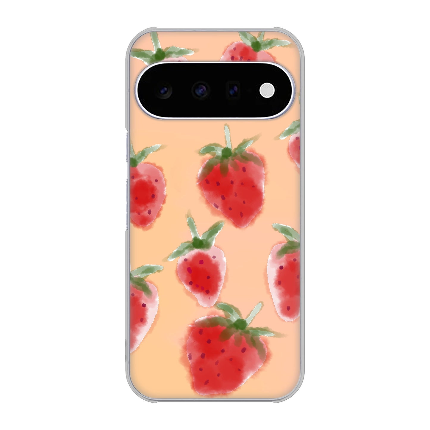 Google Pixel 11 イチゴ 水彩 ハードケース 背面印刷