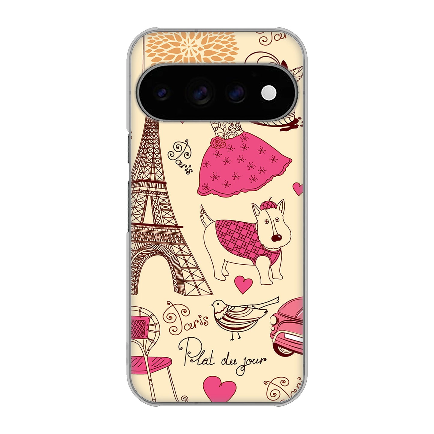 Google Pixel 11 Pro LOVE フランス ハードケース 背面印刷