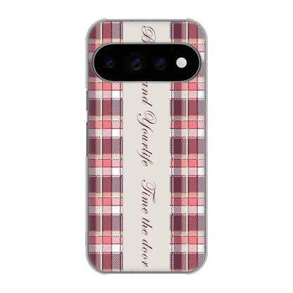 Google Pixel 11 Pro ピンクチェック ハードケース 背面印刷