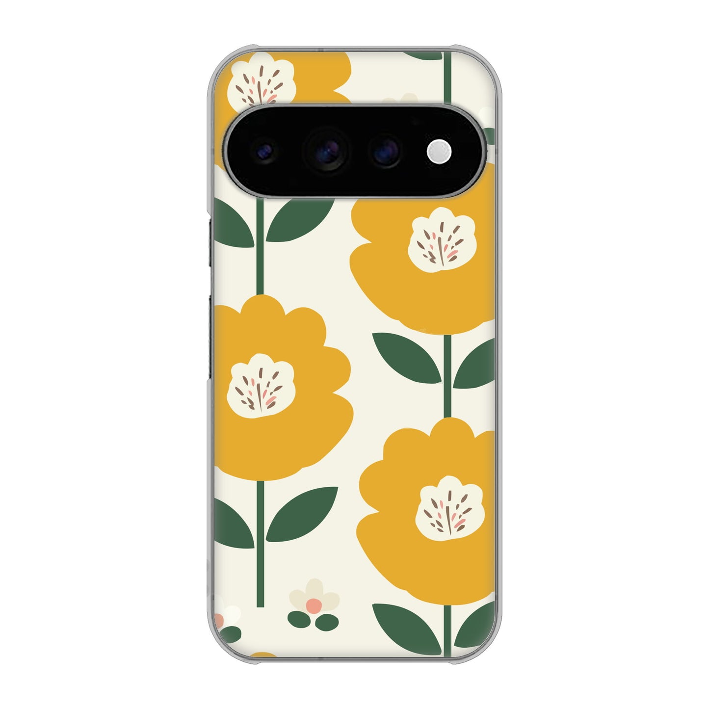 Google Pixel 11 Pro 北欧風花柄 ハードケース 背面印刷