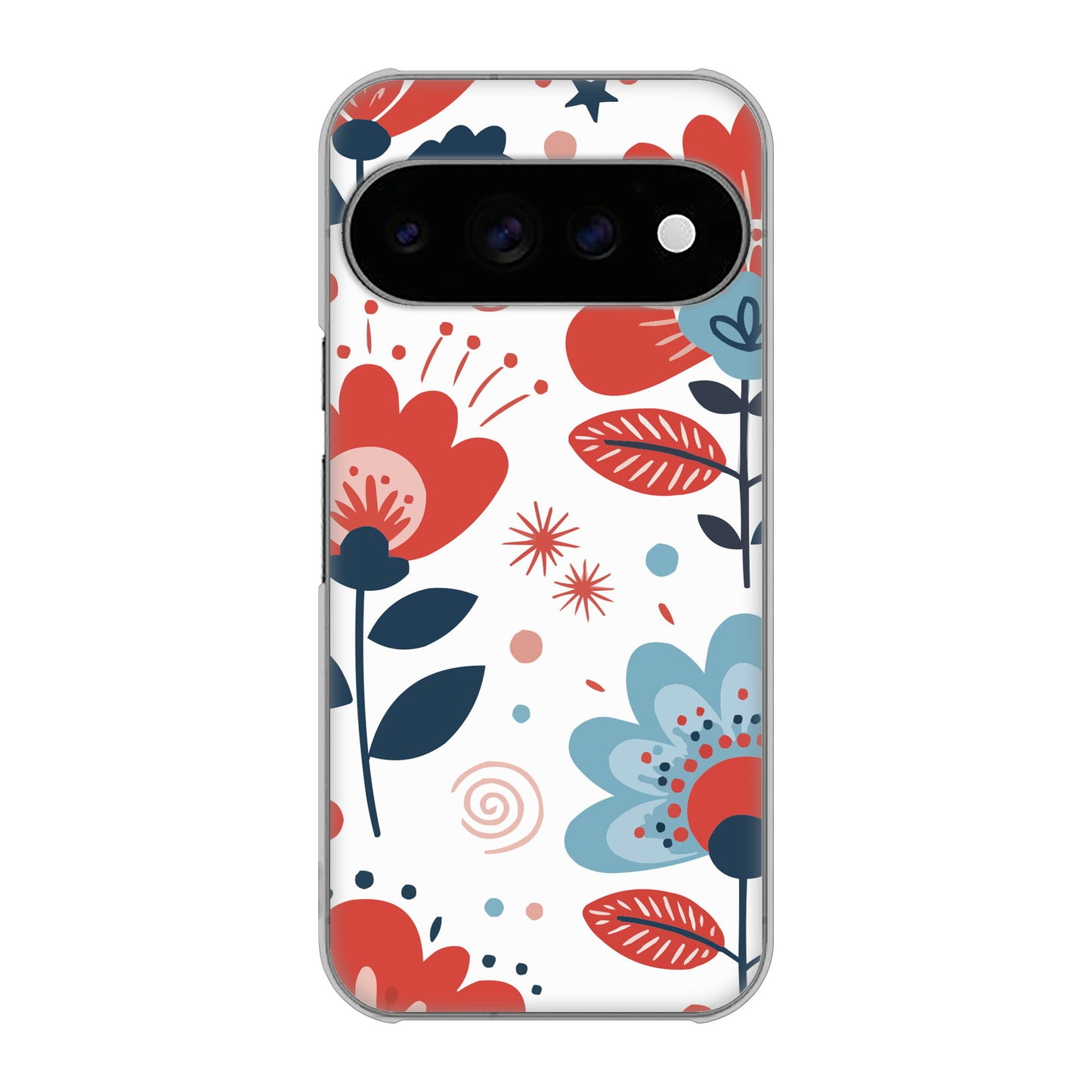 Google Pixel 11 Pro 北欧風花柄 ハードケース 背面印刷