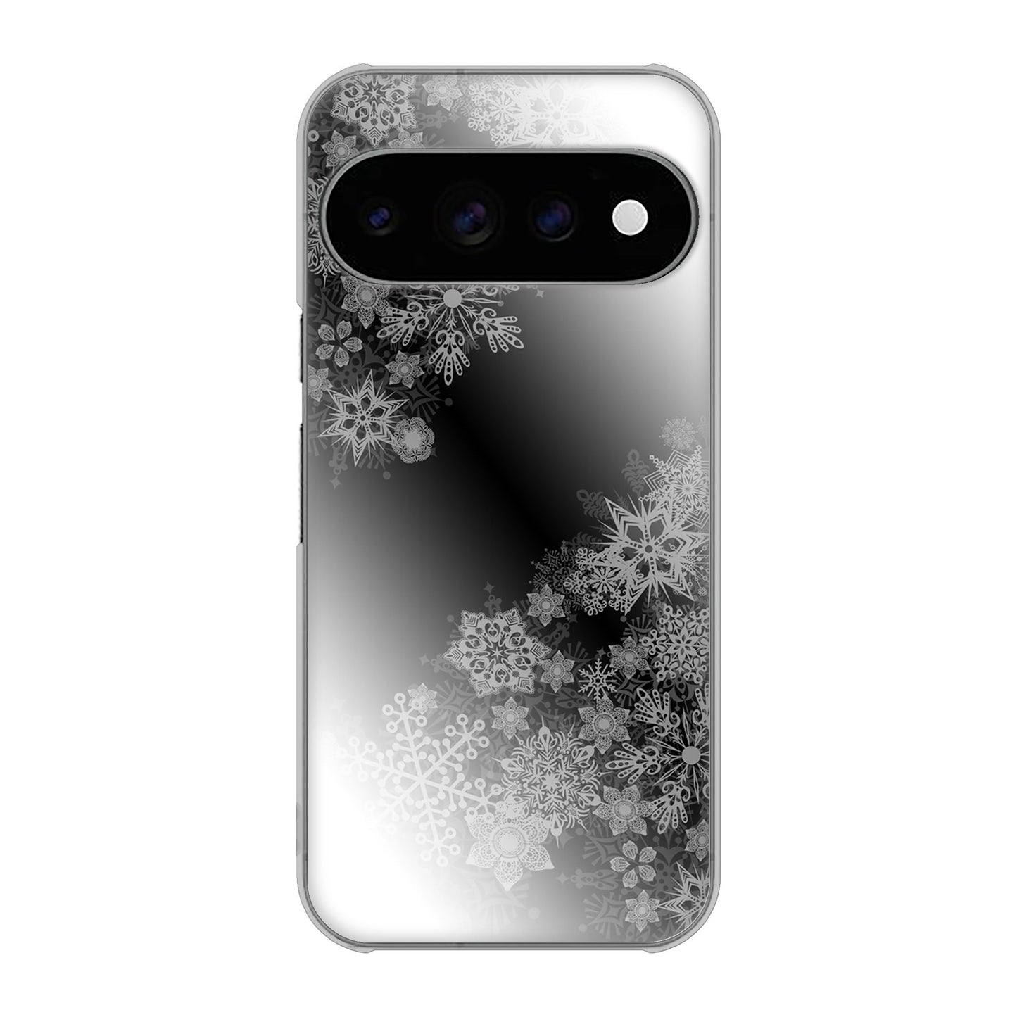 Google Pixel 11 Pro YJ340 モノトーン 雪の結晶 ハードケース 背面印刷