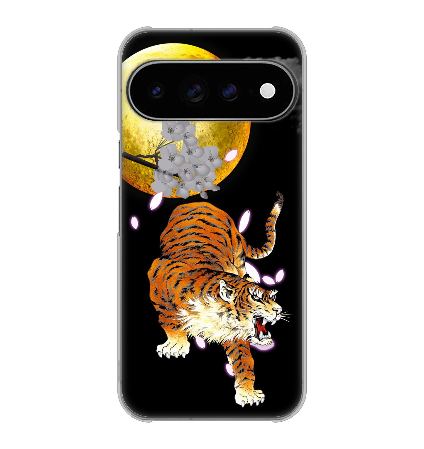 Google Pixel 11 Pro XL 月とタイガー ハードケース 背面印刷