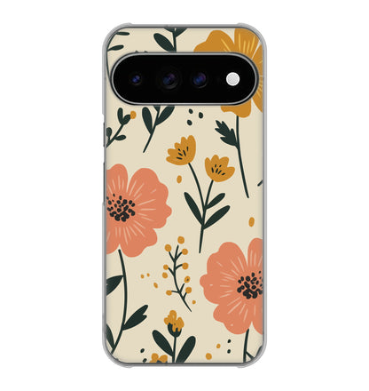 Google Pixel 11 Pro XL 北欧風花柄 ハードケース 背面印刷