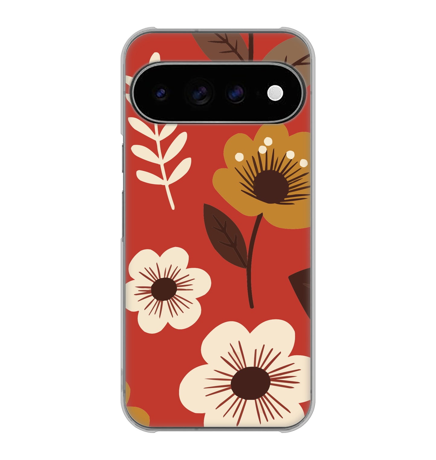 Google Pixel 11 Pro XL 北欧風花柄 ハードケース 背面印刷
