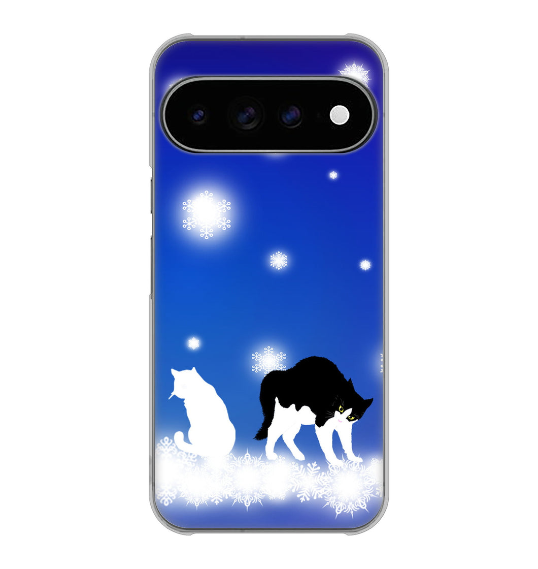 Google Pixel 11 Pro XL YJ335 雪の結晶 はちわれ ハードケース 背面印刷