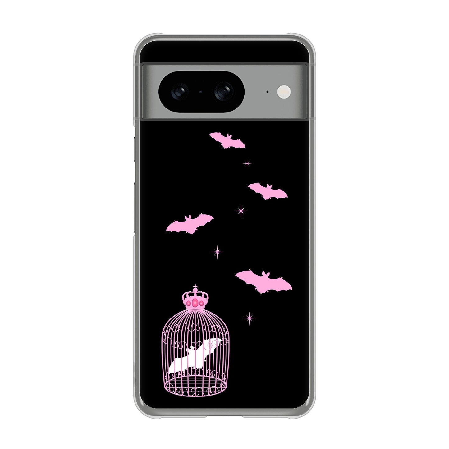 Google Pixel 8 むかいあぐる こうもりの王冠鳥かご ハードケース 背面印刷