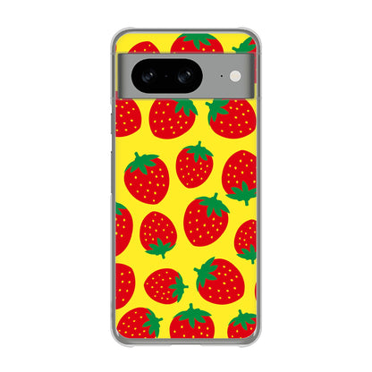 Google Pixel 8 小さいイチゴ模様 ハードケース 背面印刷