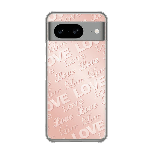 Google Pixel 8 エンボス風LOVEリンク ハードケース 背面印刷