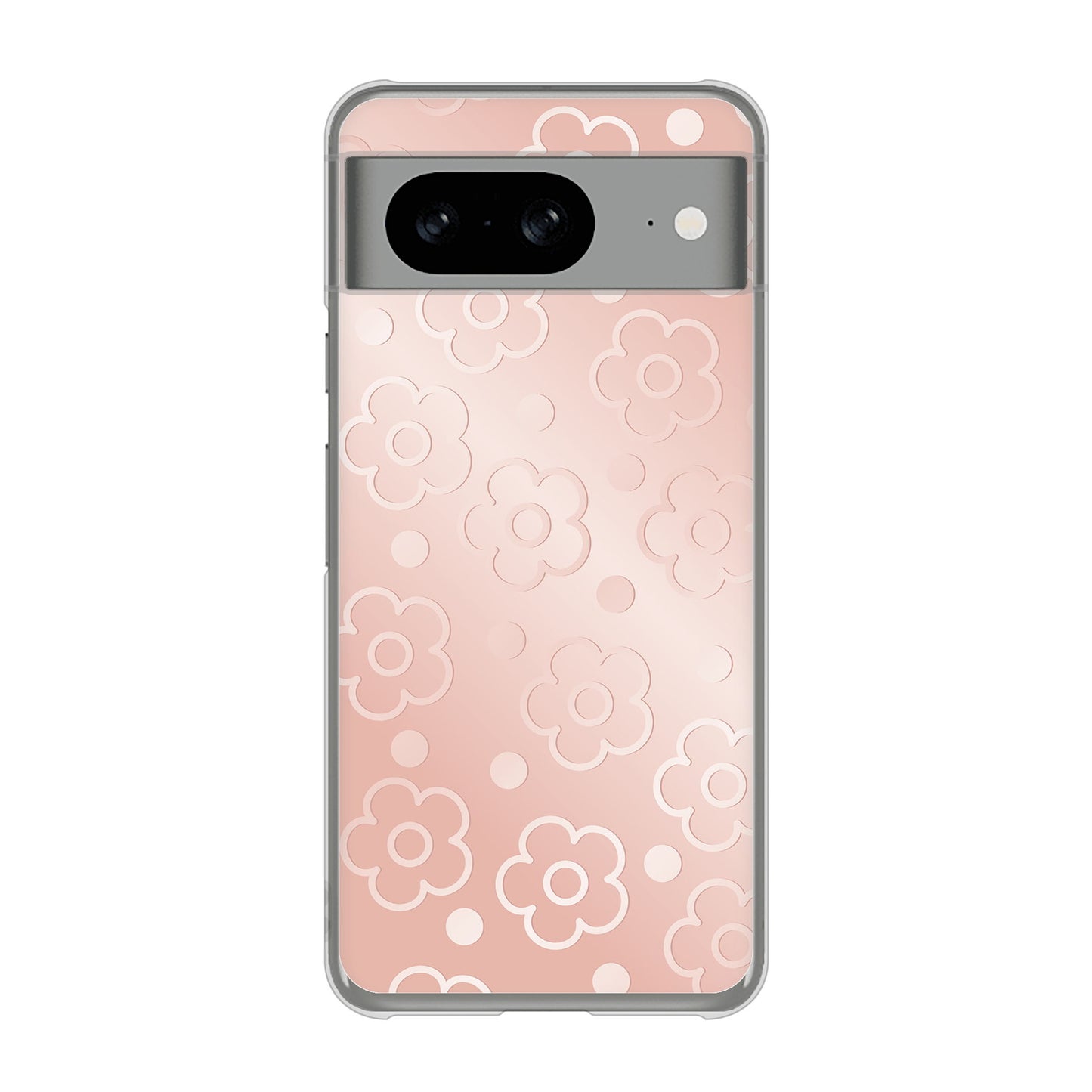 Google Pixel 8 エンボス風デイジーシンプル ハードケース 背面印刷