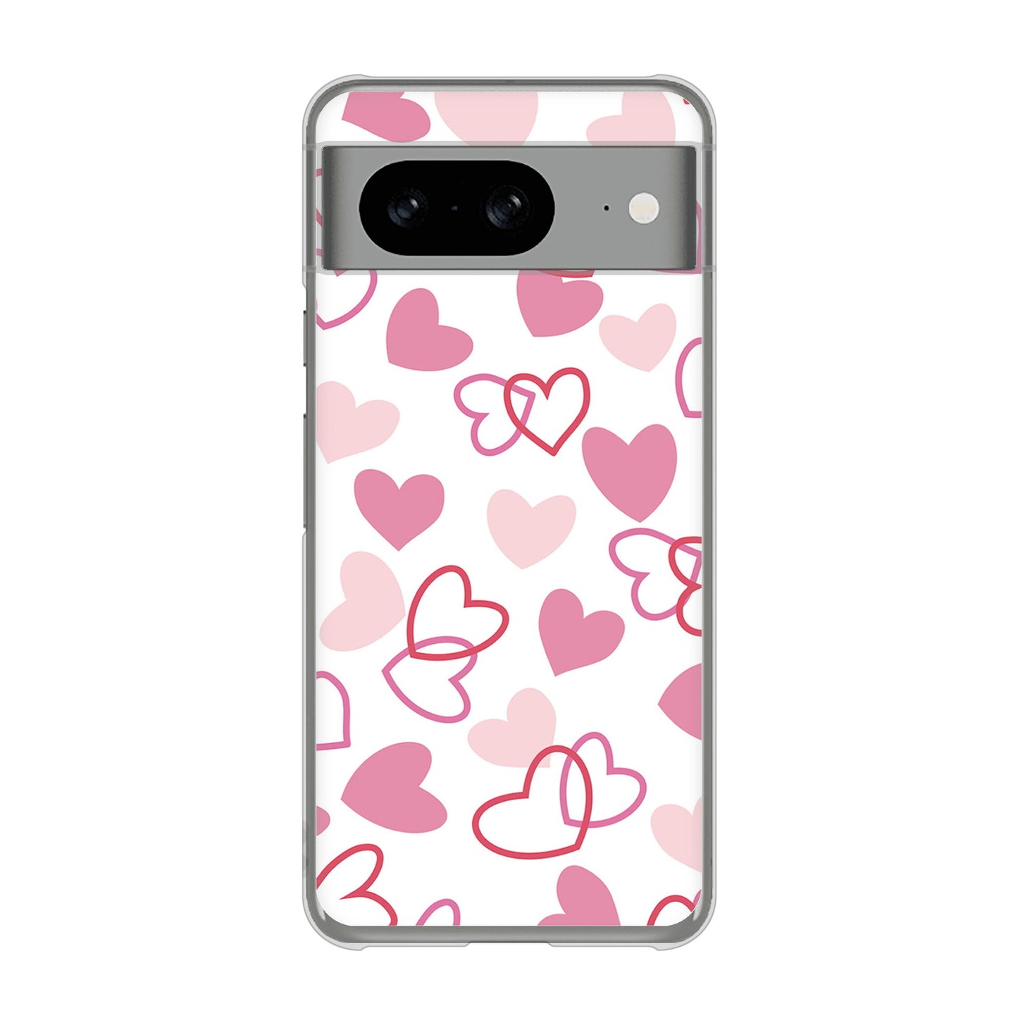 Google Pixel 8 ハートがいっぱい ハードケース 背面印刷