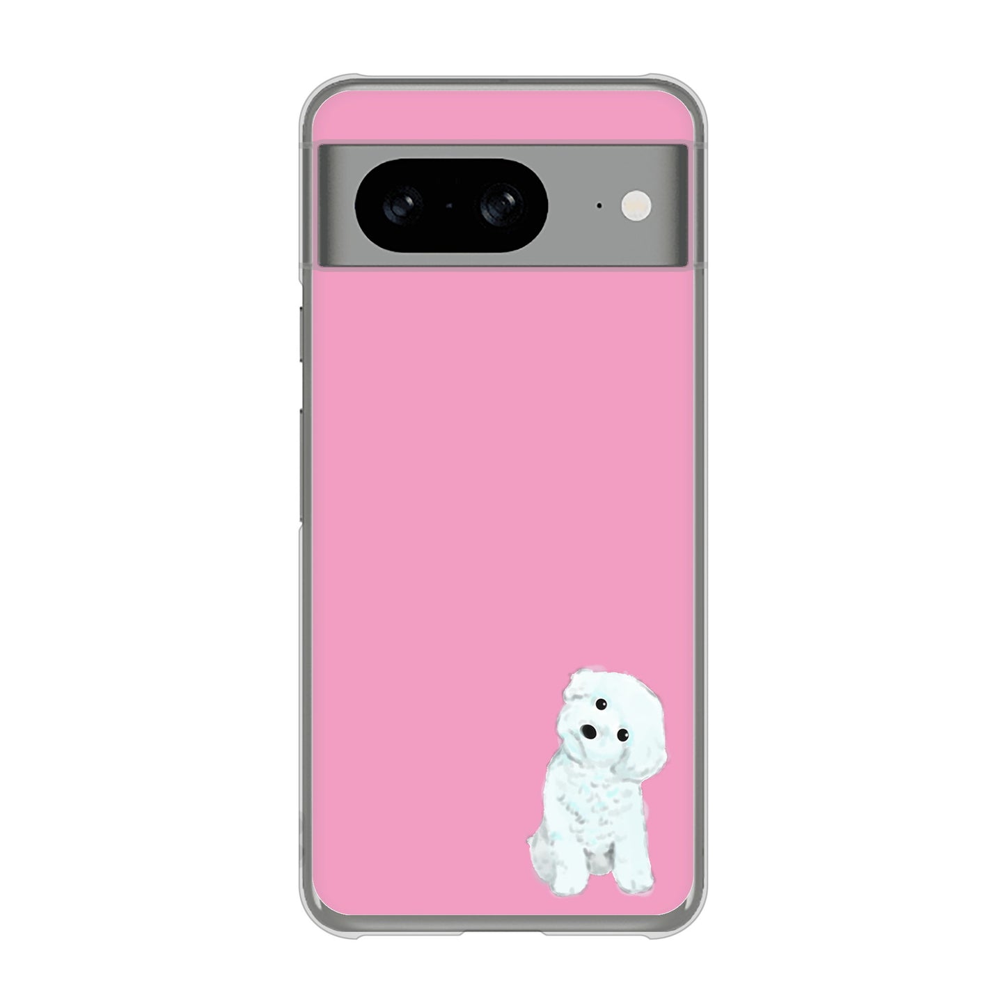 Google Pixel 8 トイプードルホワイト ハードケース 背面印刷