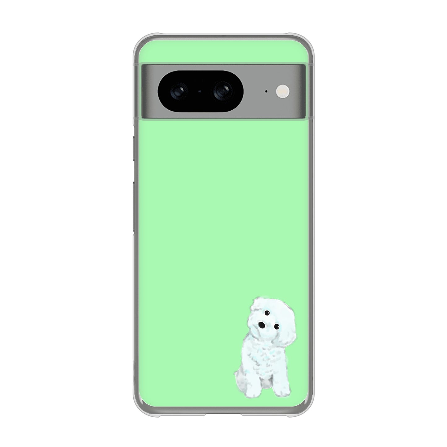 Google Pixel 8 トイプードルホワイト ハードケース 背面印刷