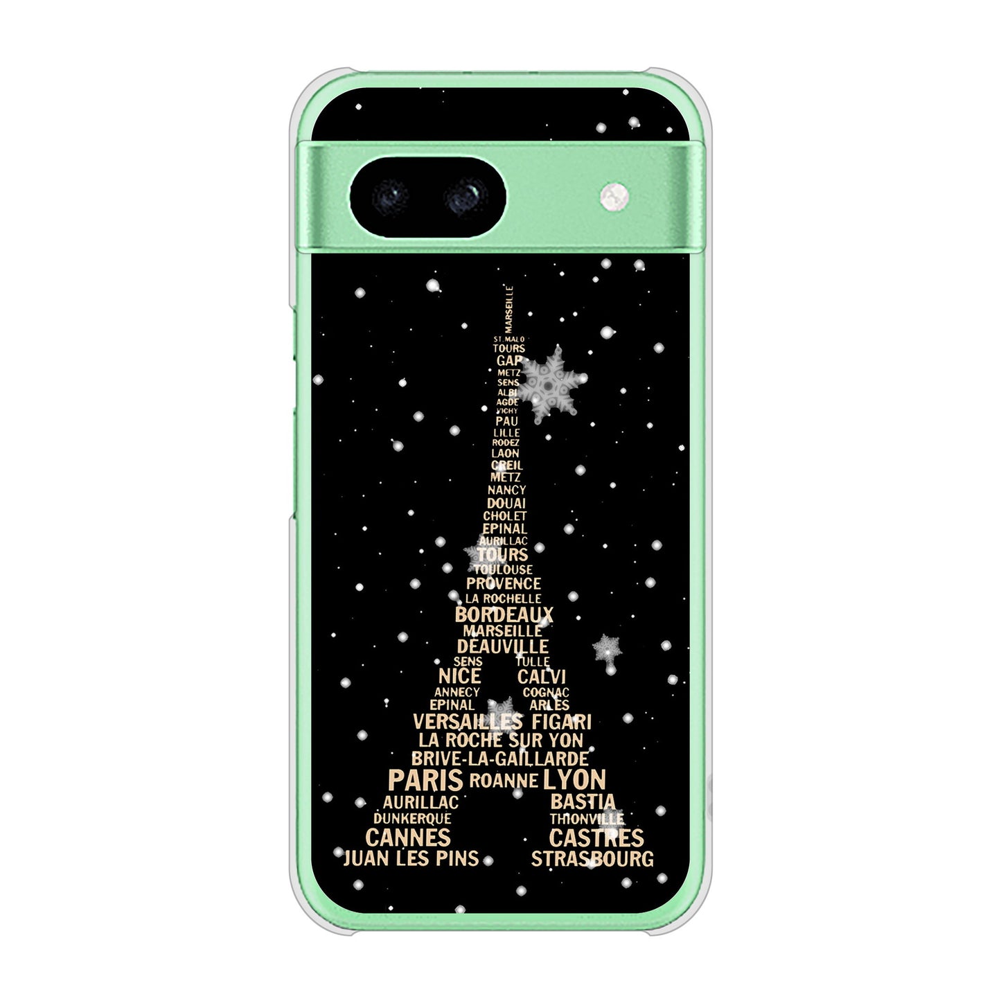 Google Pixel 8a エッフェル塔 ハードケース 背面印刷