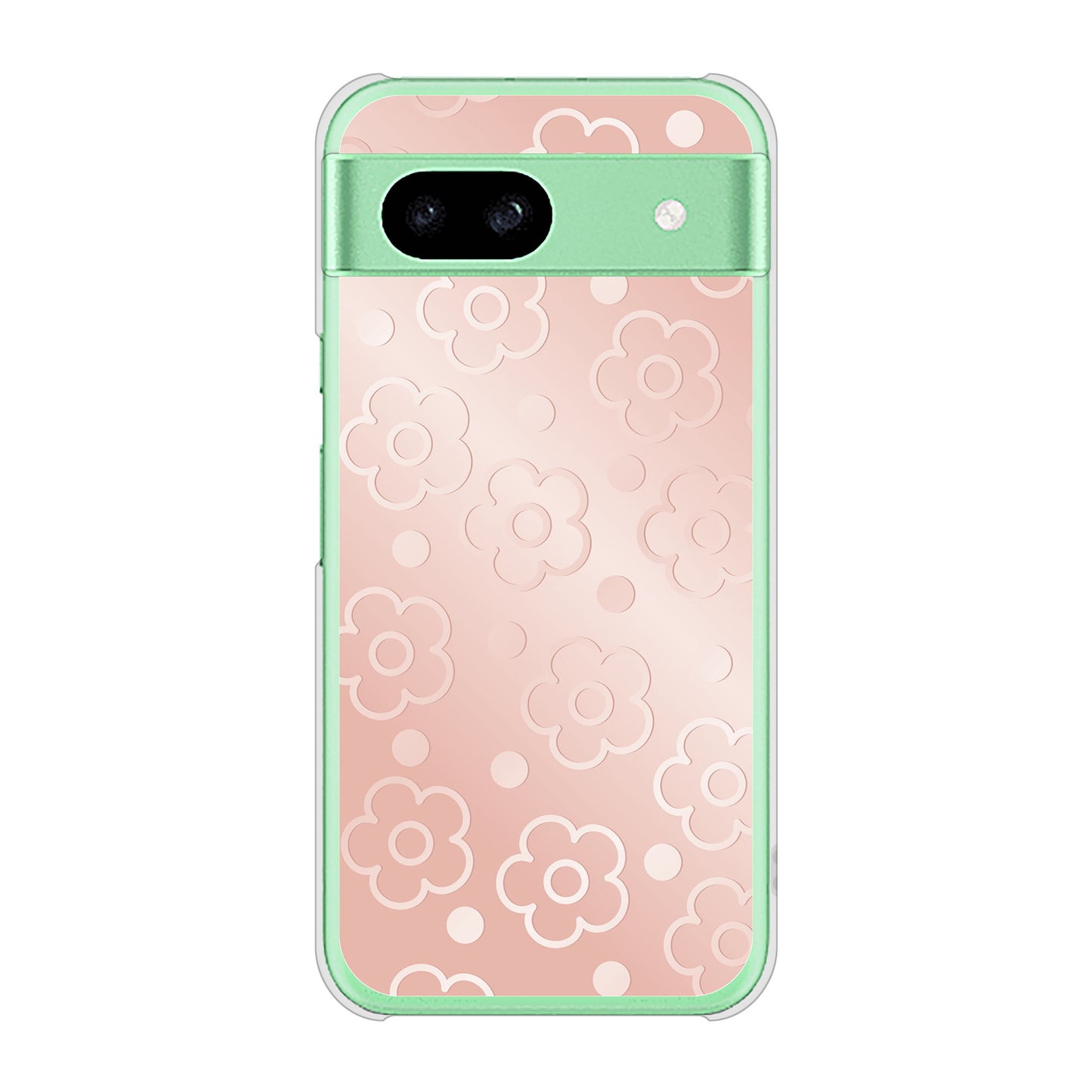 Google Pixel 8a エンボス風デイジーシンプル ハードケース 背面印刷