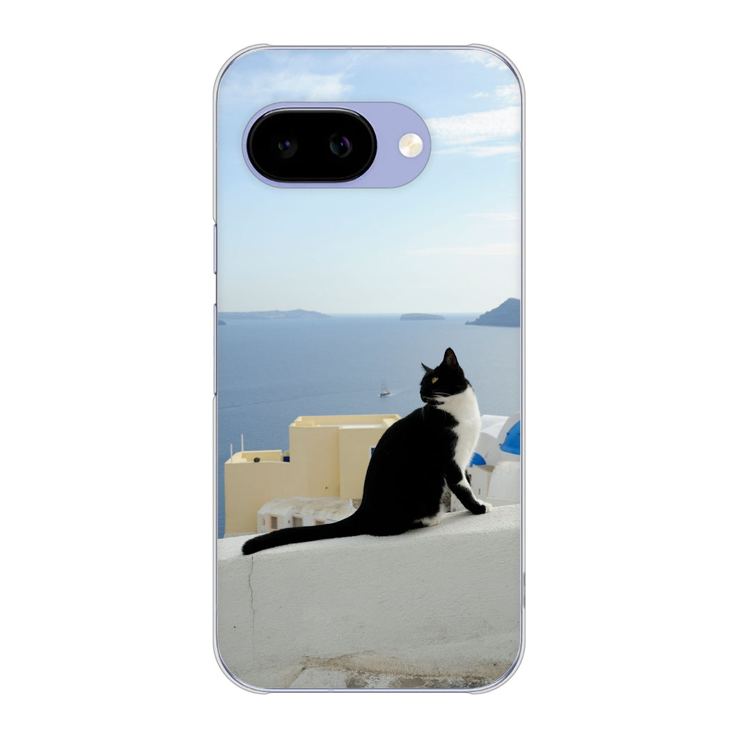 Google Pixel 9a VA805 ネコと地中海 ハードケース 背面印刷