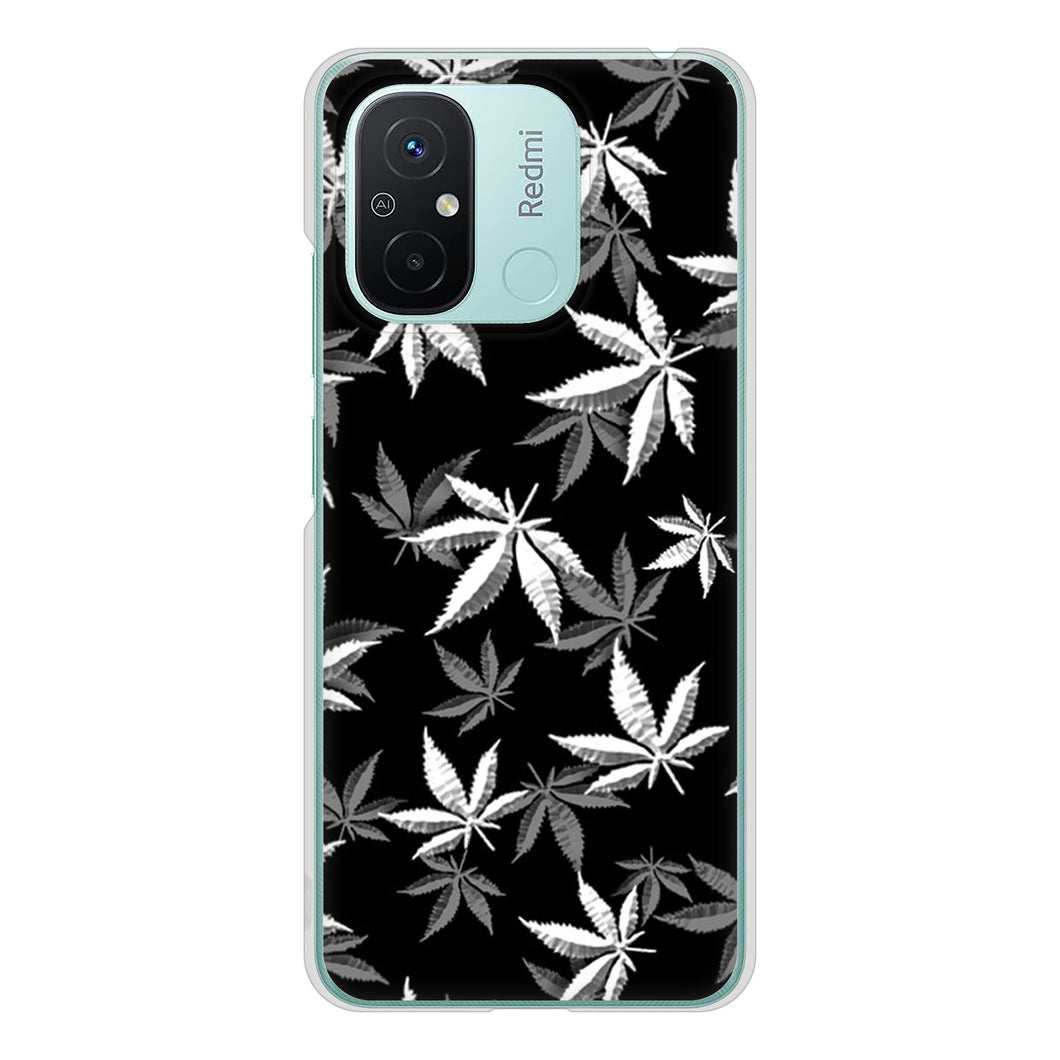 Xiaomi Redmi 12C 064 モノトーン大麻ブラック ハードケース 背面印刷