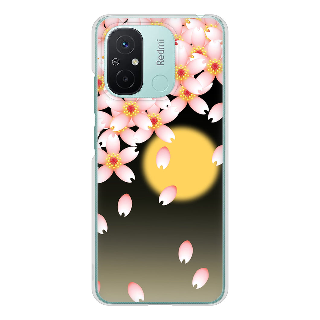 Xiaomi Redmi 12C 136 満月と夜桜 ハードケース 背面印刷