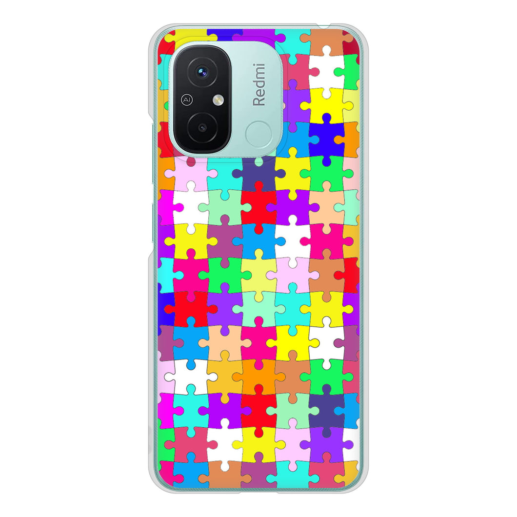 Xiaomi Redmi 12C 727 カラフルパズル ハードケース 背面印刷