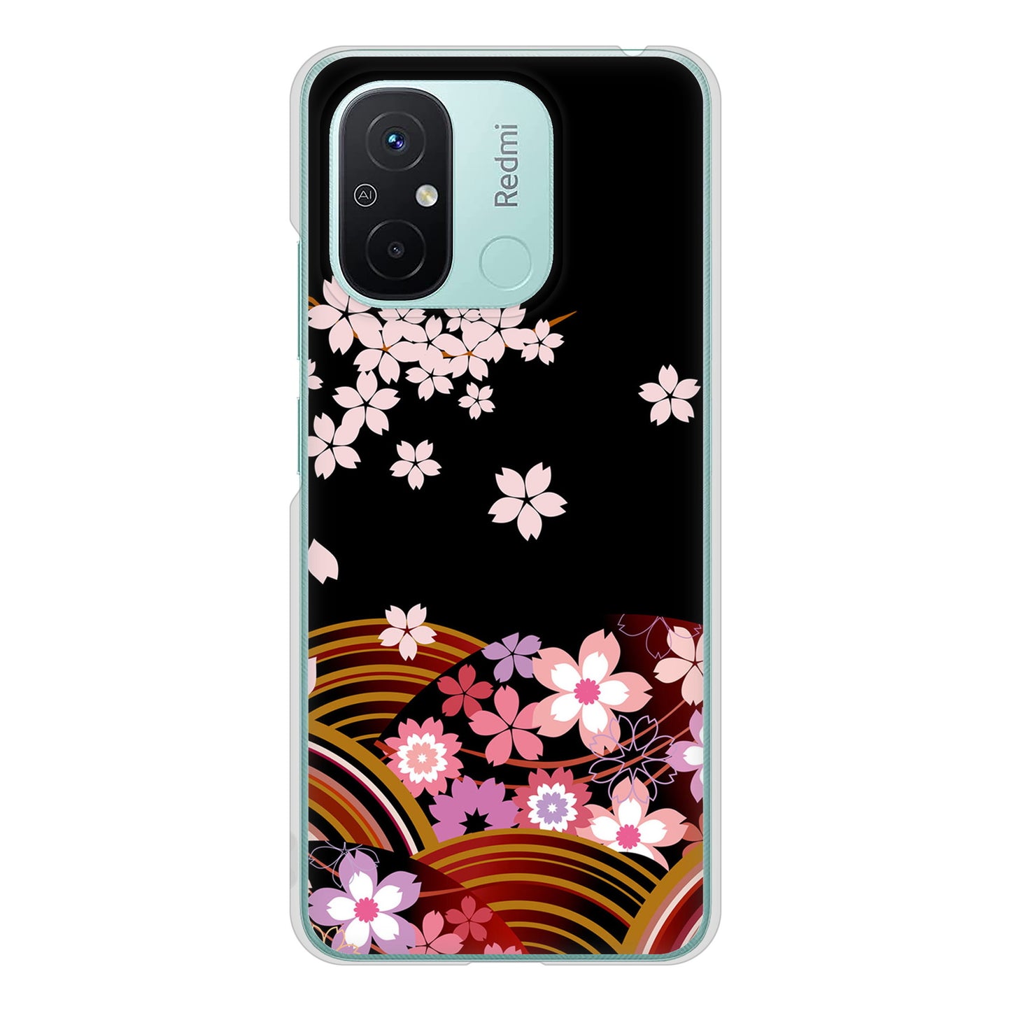 Xiaomi Redmi 12C 1237 和柄＆筆文字・夜桜の宴 ハードケース 背面印刷