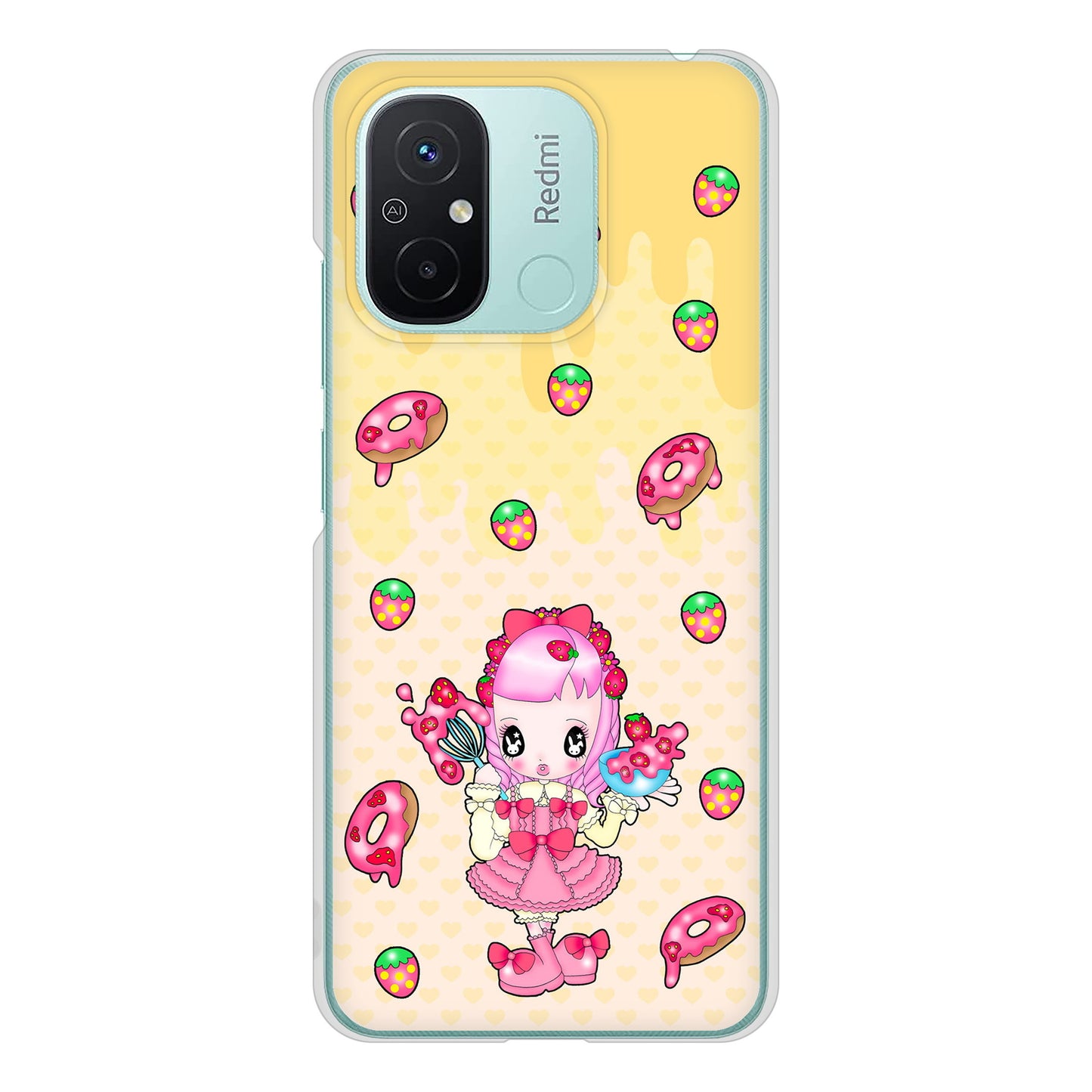 Xiaomi Redmi 12C むかいあぐる ストロベリードーナツ ハードケース 背面印刷