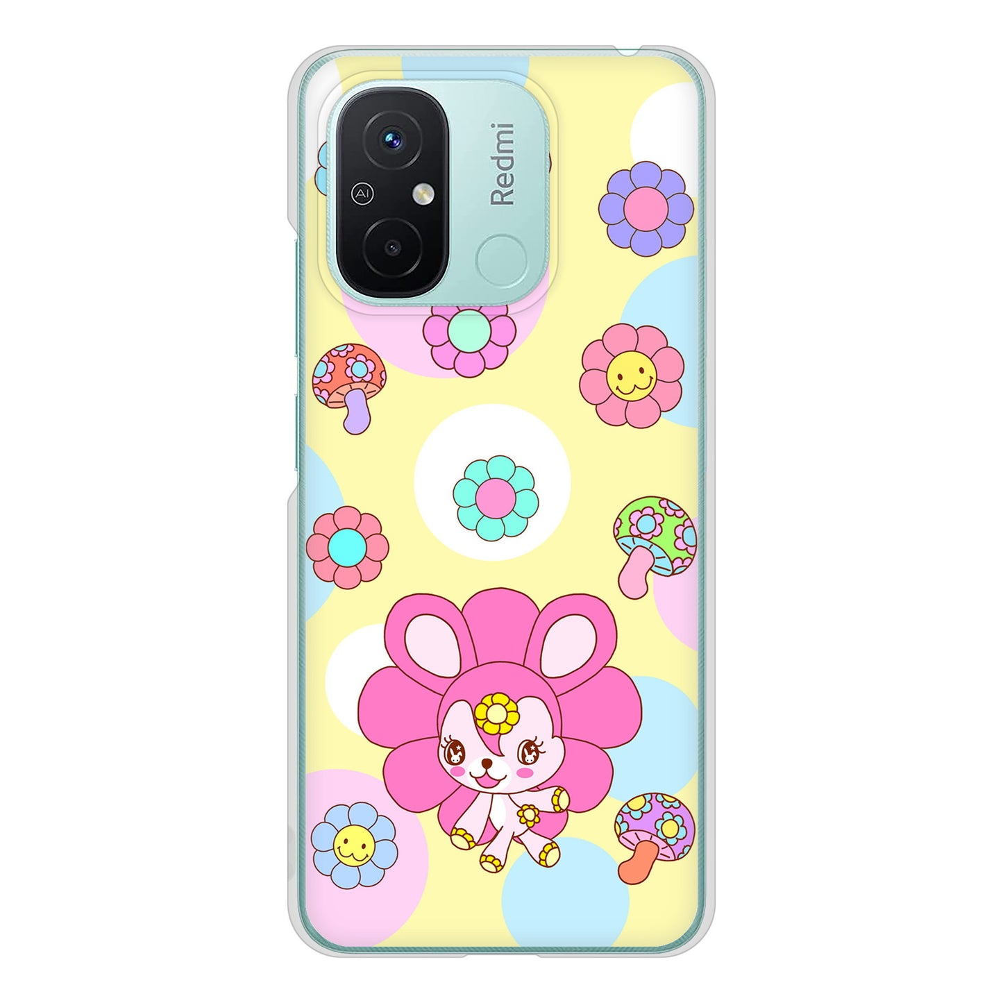 Xiaomi Redmi 12C むかいあぐる フラワーうさぎのフラッピョン ハードケース 背面印刷
