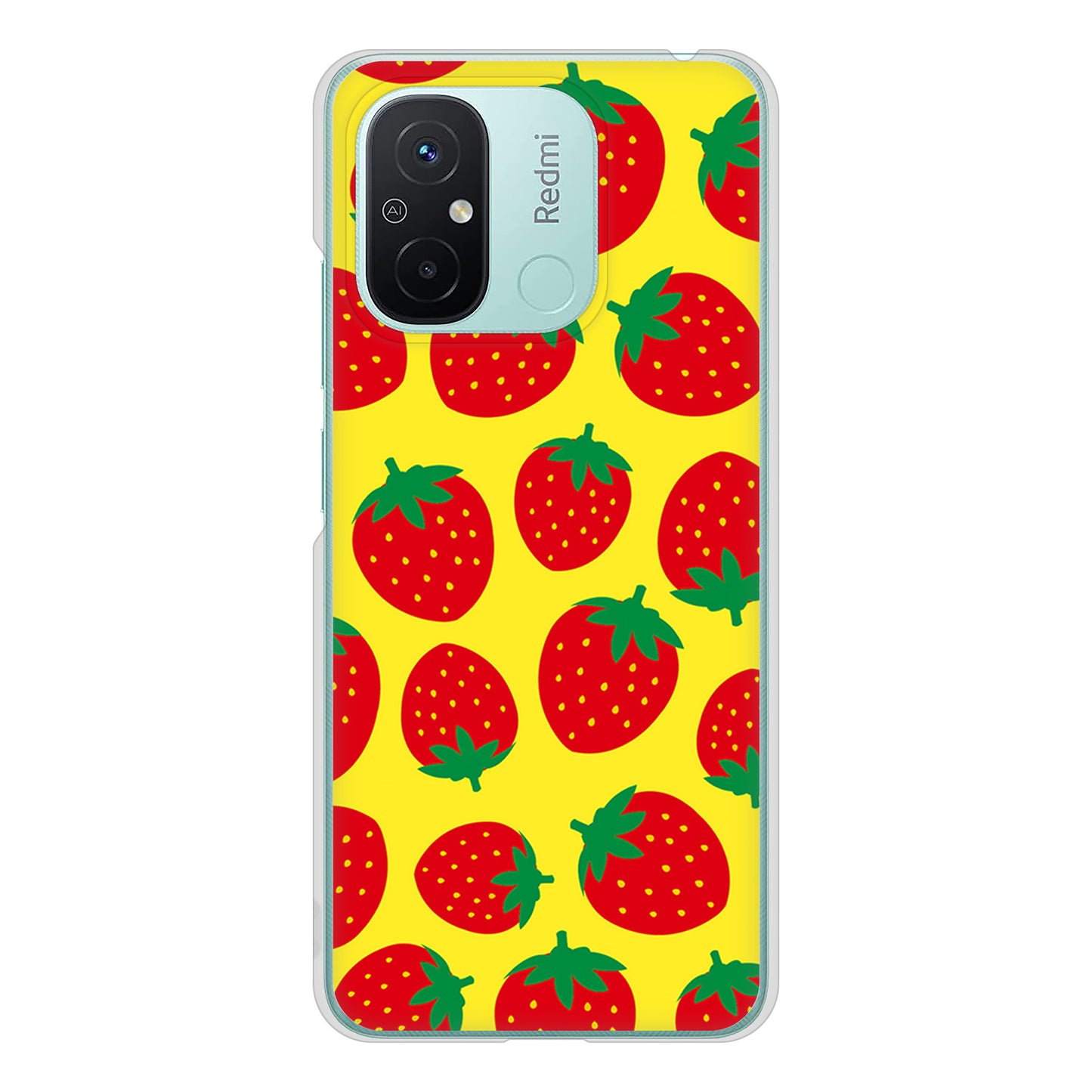 Xiaomi Redmi 12C 小さいイチゴ模様 ハードケース 背面印刷