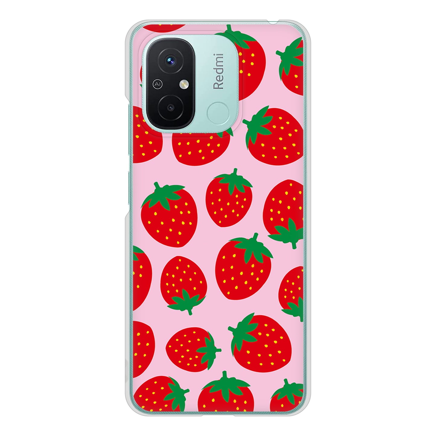 Xiaomi Redmi 12C 小さいイチゴ模様 ハードケース 背面印刷