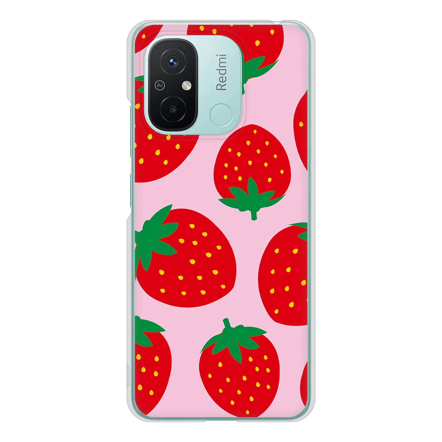 Xiaomi Redmi 12C 大きいイチゴ模様 ハードケース 背面印刷