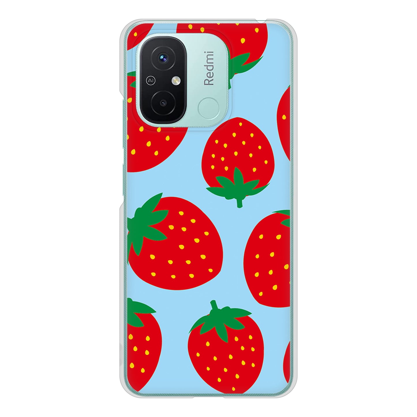 Xiaomi Redmi 12C 大きいイチゴ模様 ハードケース 背面印刷