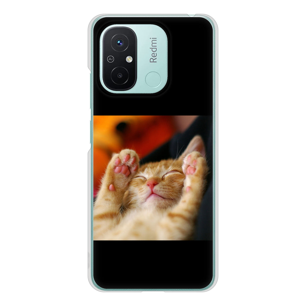 Xiaomi Redmi 12C VA804 爆睡するネコ ハードケース 背面印刷