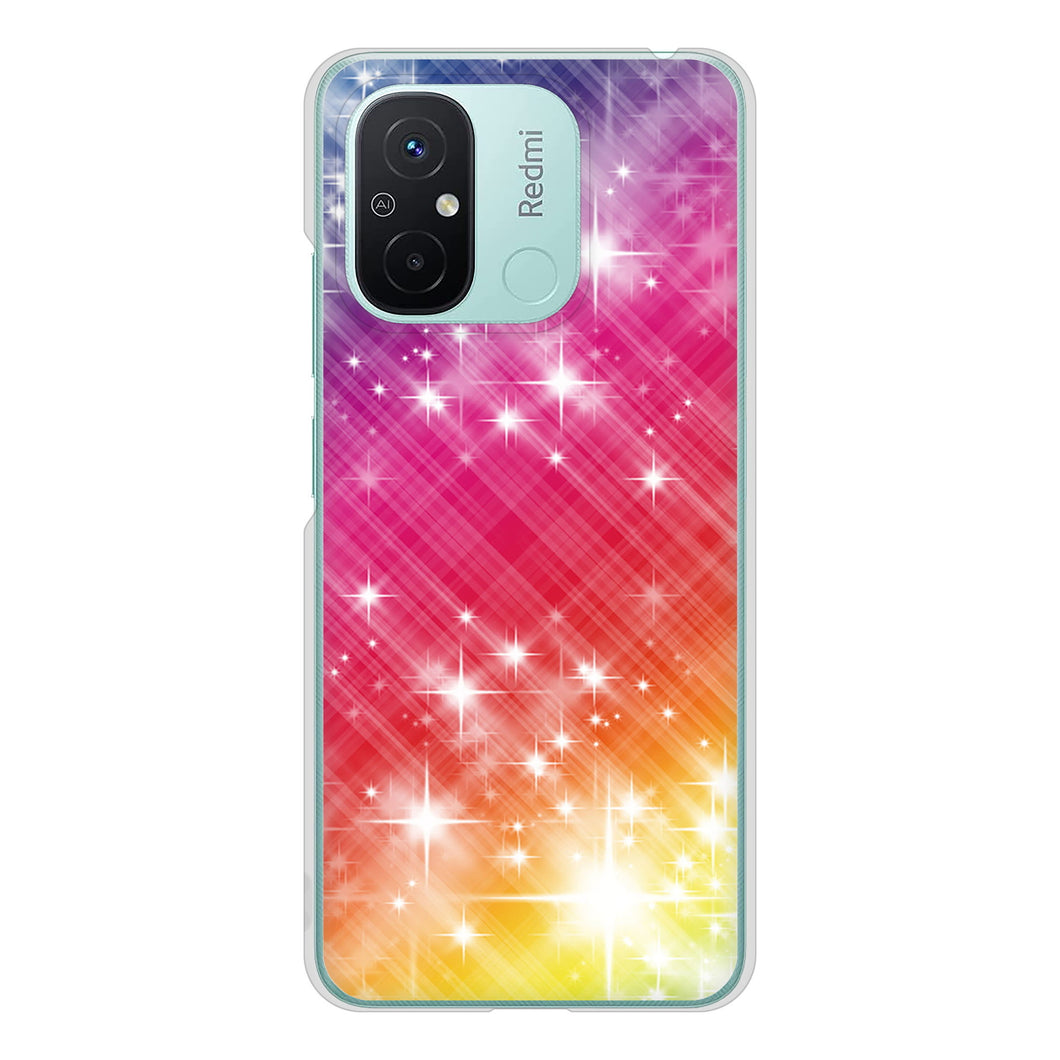 Xiaomi Redmi 12C VA872 レインボーフレーム ハードケース 背面印刷