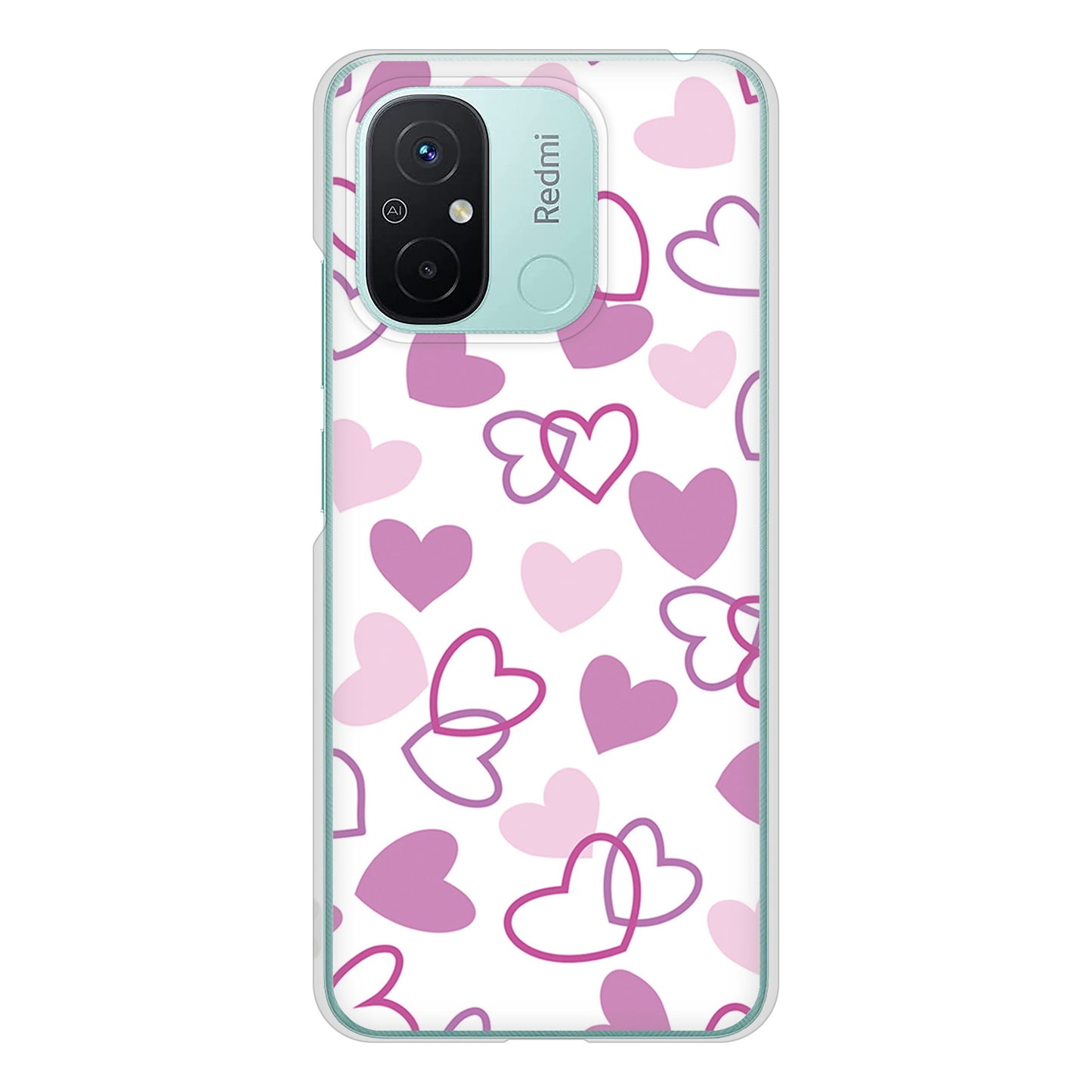 Xiaomi Redmi 12C ハートがいっぱい ハードケース 背面印刷
