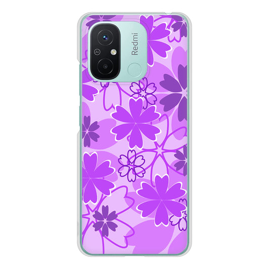 Xiaomi Redmi 12C 重なり合う花 ハードケース 背面印刷