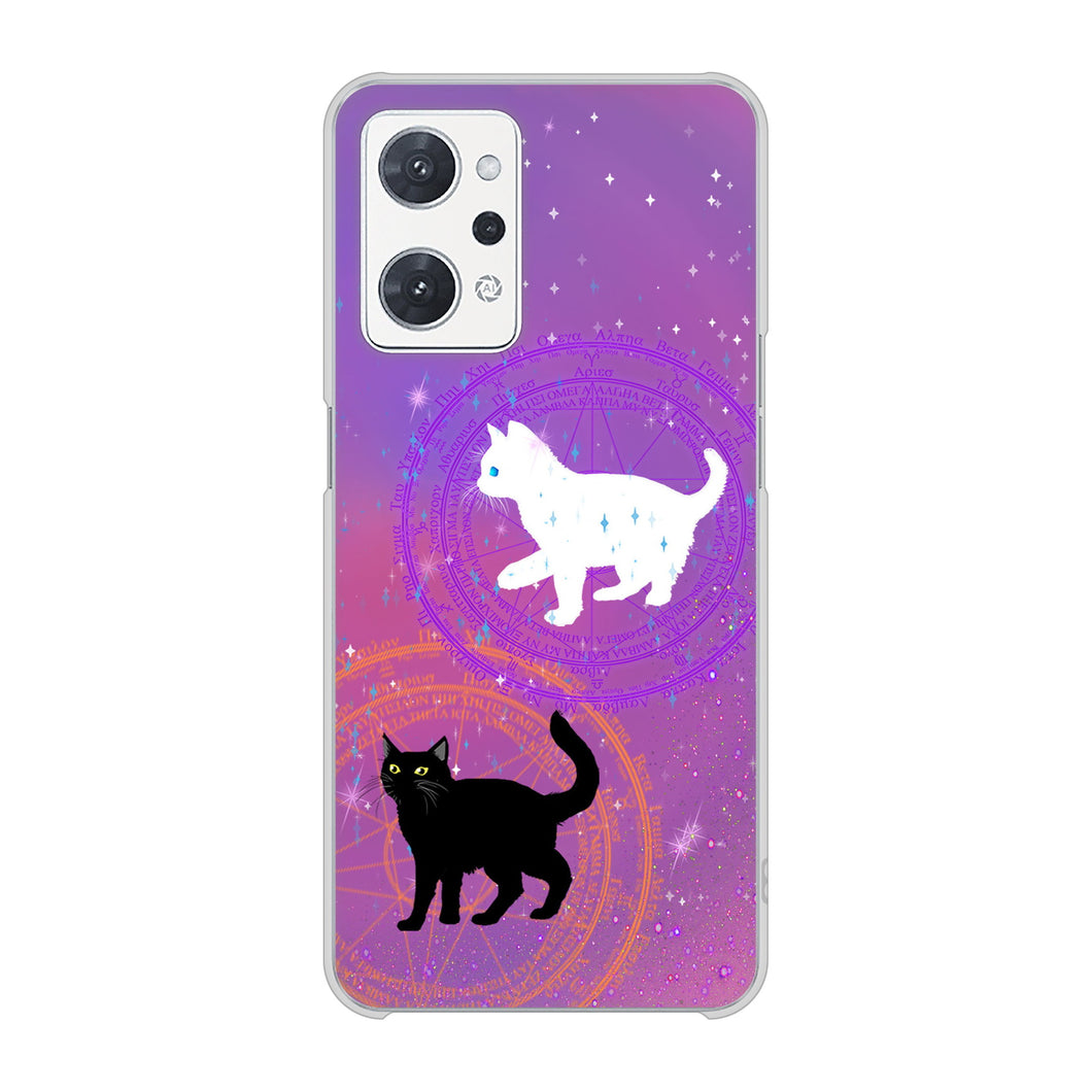 OPPO reno9 A 高画質仕上げ 背面印刷 ハードケース魔法陣猫