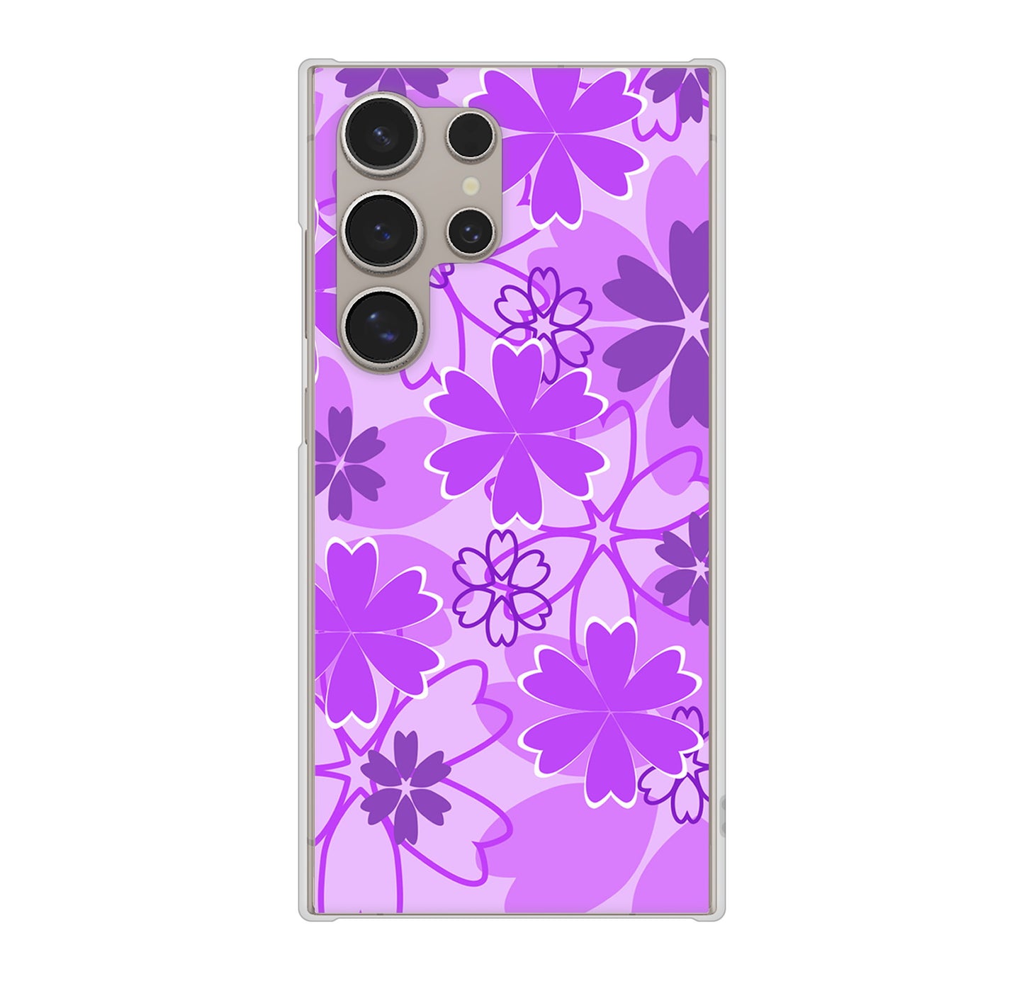 Galaxy S24 Ultra SC-52E docomo 重なり合う花 ハードケース 背面印刷