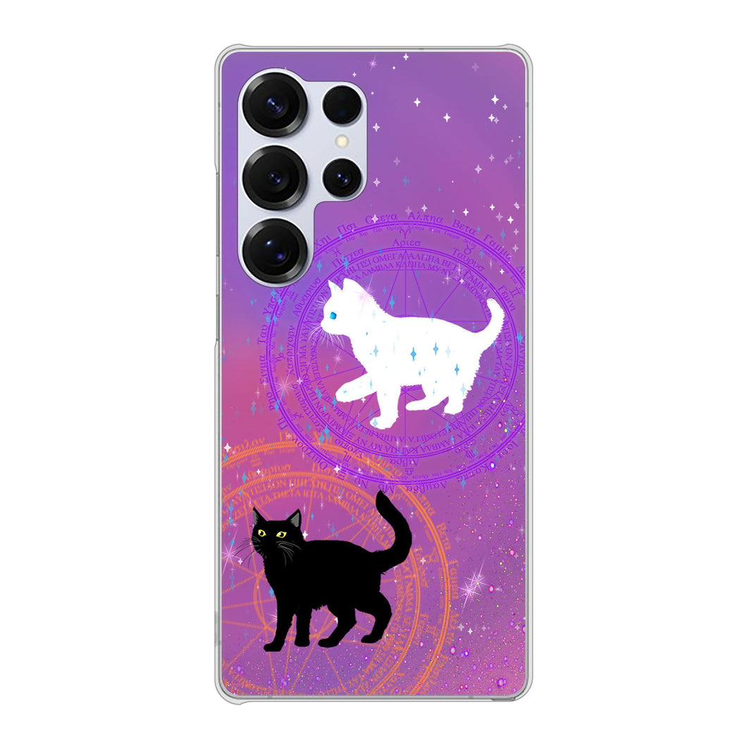 Galaxy S25 Ultra SC-52F docomo 高画質仕上げ 背面印刷 ハードケース魔法陣猫
